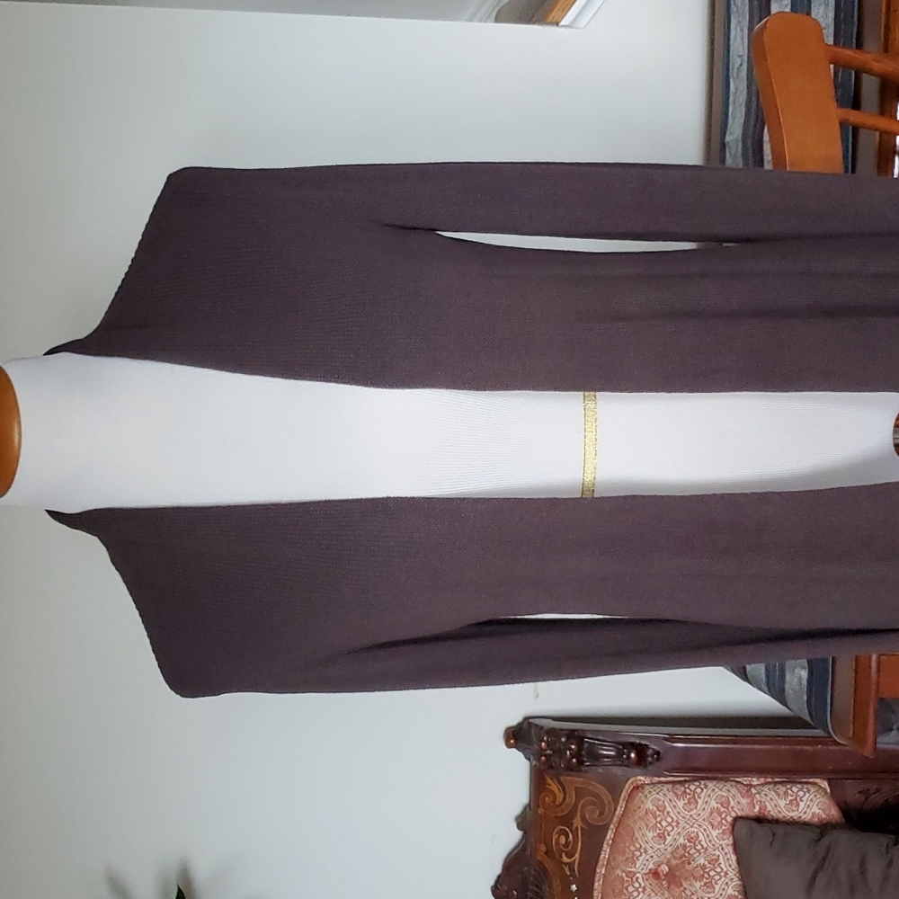 Eileen Fisher Cotton Blend Open Front Cardigan - Picture 4 of 8